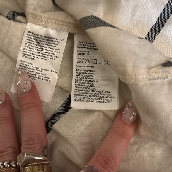 H & M // oversized boyfriend fit flannel black & white - Picture 3 of 3